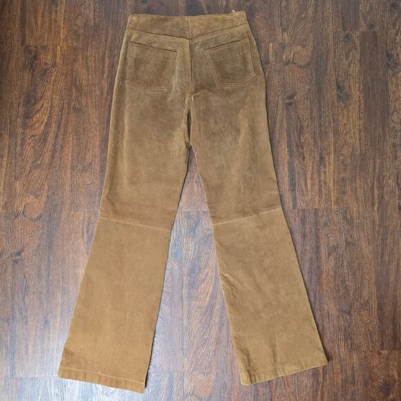 Vintage Mossimo Brown Suede Bootcut 100% Leather Pants Y2K - Size 433 - Picture 5 of 8